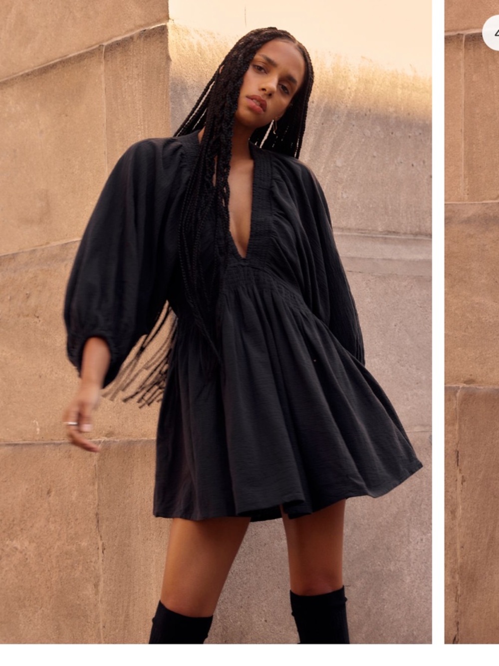 Free People for the moment black mini dress S